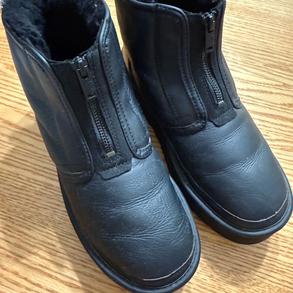 UGG Black Neumel Zip LEATHER Boots